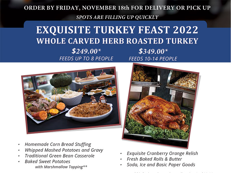 Exquisite Catering Thanksgiving Holiday Family Meal 2022