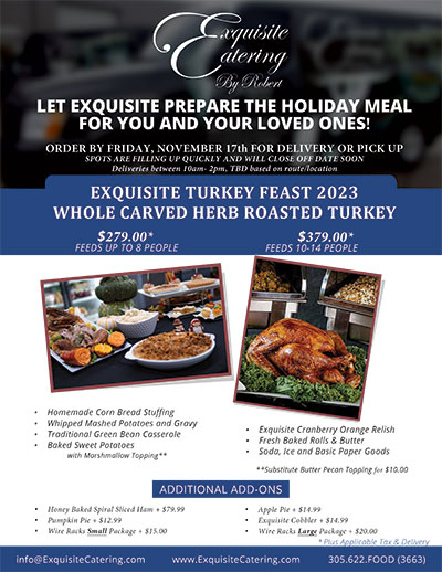 Exquisite Catering Thanksgiving Holiday Family Meal 2023